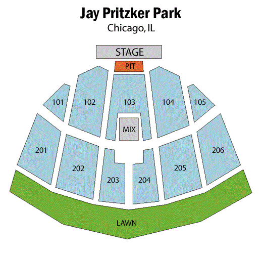 Jay Pritzker Pavilion Detailed Seating Chart